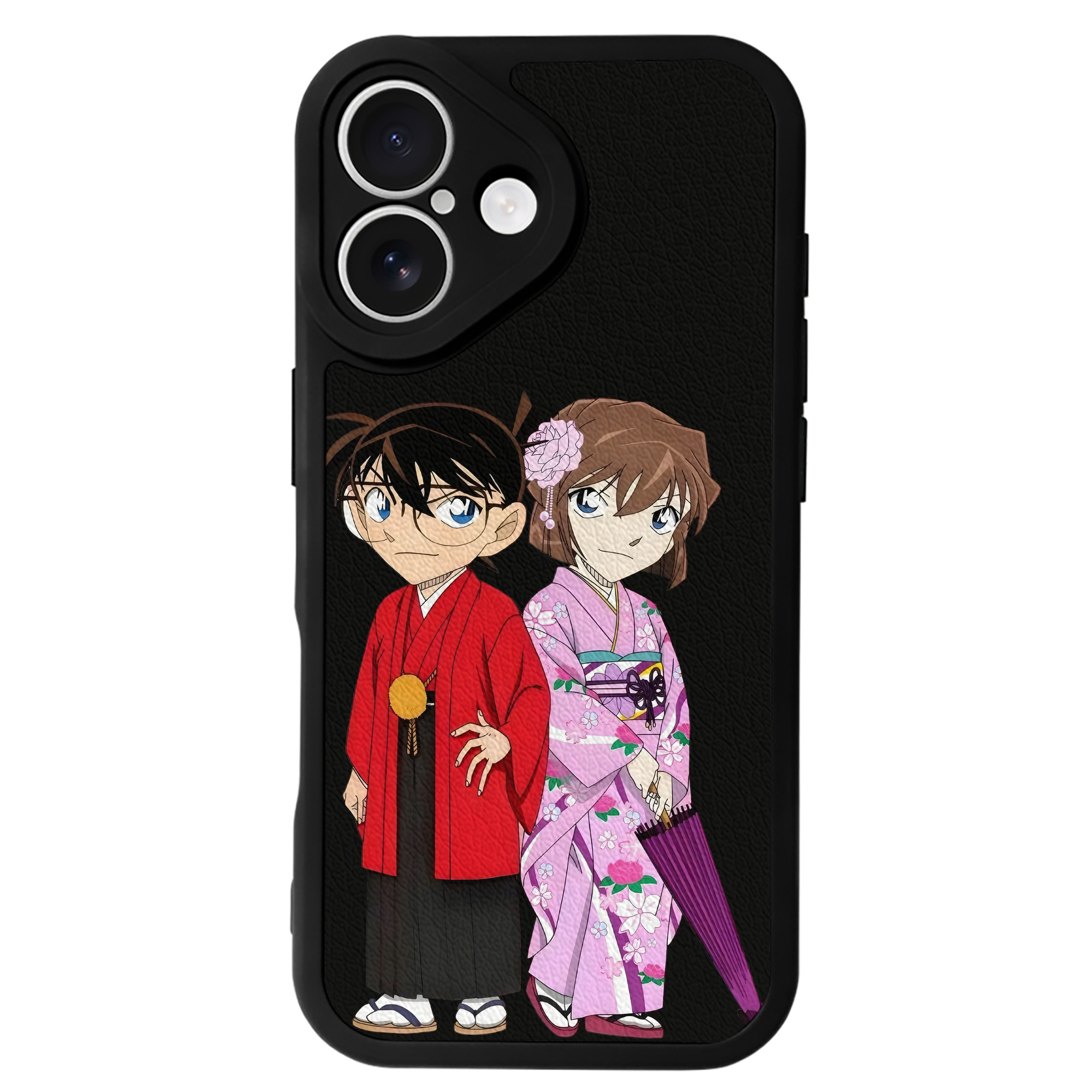 （画像用） 名探偵コナン 江戸川 コナン Detective Conan Conan Edogawa 【iPhone 16シリーズ対応】シリコンスマホケース（レザー調） 材質：シリコン